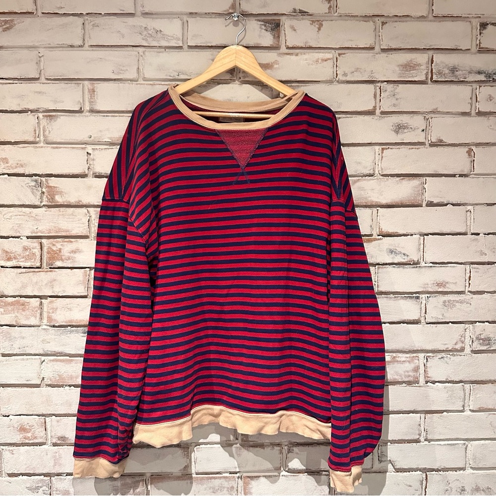 We The Free Striped Crewneck Sweatshirt oversized